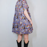 'Dreamy Floral' Collage Boxy Button-Up Dress