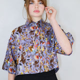 'Dreamy Floral' Collage Boxy Button-Up