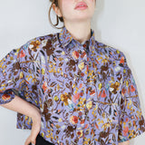 'Dreamy Floral' Collage Boxy Button-Up