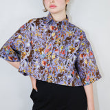 'Dreamy Floral' Collage Boxy Button-Up