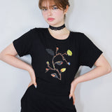 'Dreamy Floral' Collage Graphic Amie Tee in Black