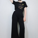 'Dreamy Floral' Collage Graphic Amie Tee in Black