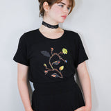 'Dreamy Floral' Collage Graphic Amie Tee in Black