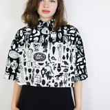 'Opposites Curio' Boxy Button-Up (Size 1)