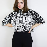 'Opposites Curio' Boxy Button-Up (Size 1)