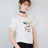 'Dreamy Floral' Collage Graphic Amie Tee in Ivory