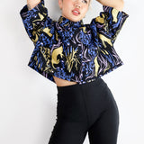 Cattails Cropped Crêpe Button Up - Thief and Bandit