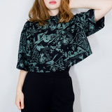 'Moonlit Marsh' Boxy Button-Up