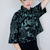 'Moonlit Marsh' Boxy Button-Up