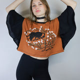 'It's Her Home' Ruffle Tee in Rust (Size 1)