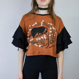 'It's Her Home' Ruffle Tee in Rust (Size 1)