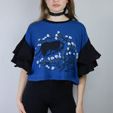 'It's Her Home' Ruffle Tee in Indigo (Size 1 and 3)