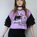 'It's Her Home' Ruffle Tee in Violet (Size 1)