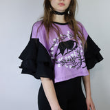 'It's Her Home' Ruffle Tee in Violet (Size 1)