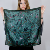 Nightcrawlers Silk Scarf in Emerald