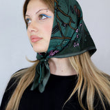 Nightcrawlers Silk Scarf in Emerald