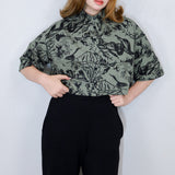 Moss 'Moonlit Marsh' Twill Boxy Button-Up
