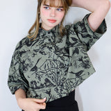 Moss 'Moonlit Marsh' Twill Boxy Button-Up