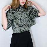 Moss 'Moonlit Marsh' Twill Boxy Button-Up