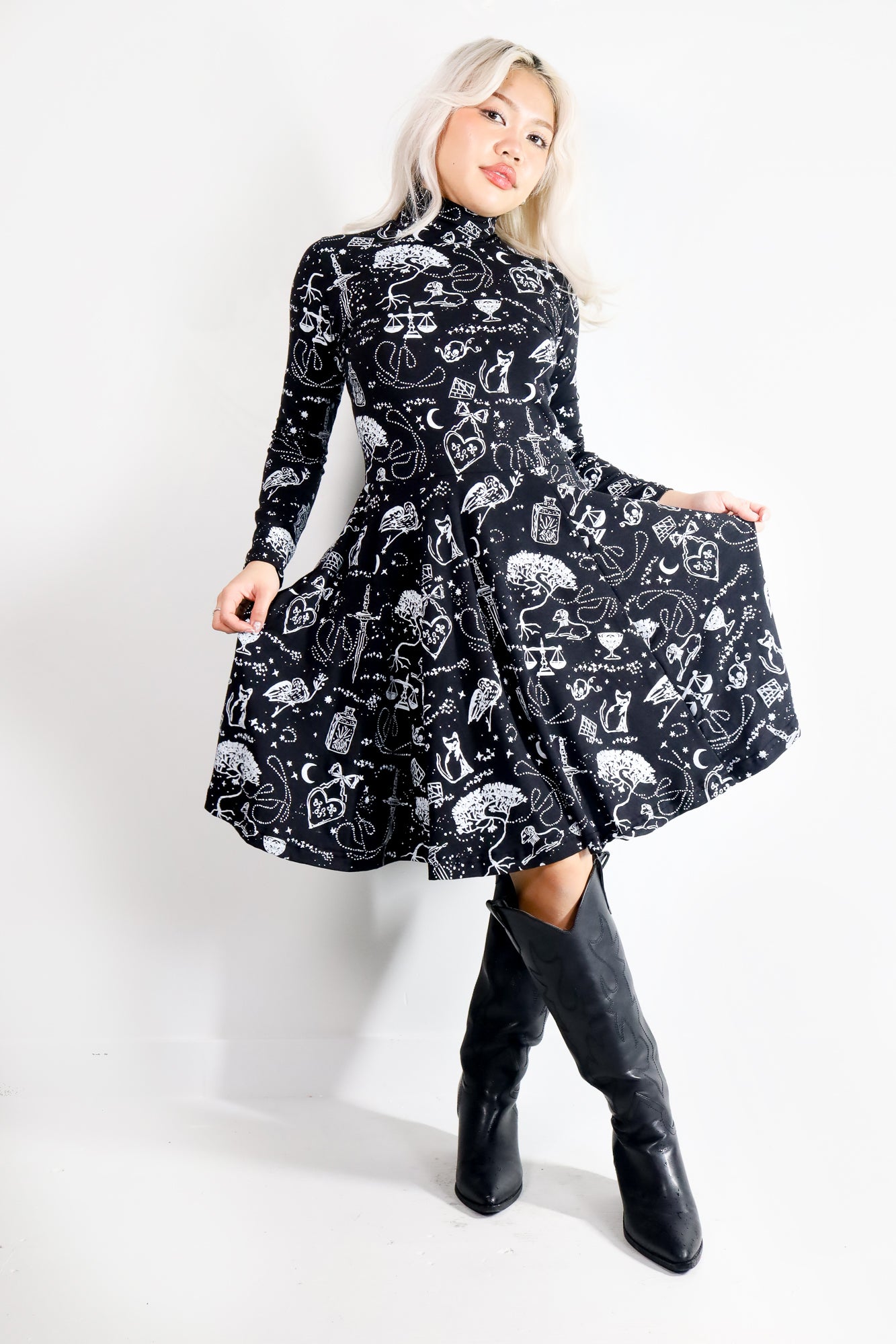 Spellbound Turtleneck Twirl Dress - Thief and Bandit