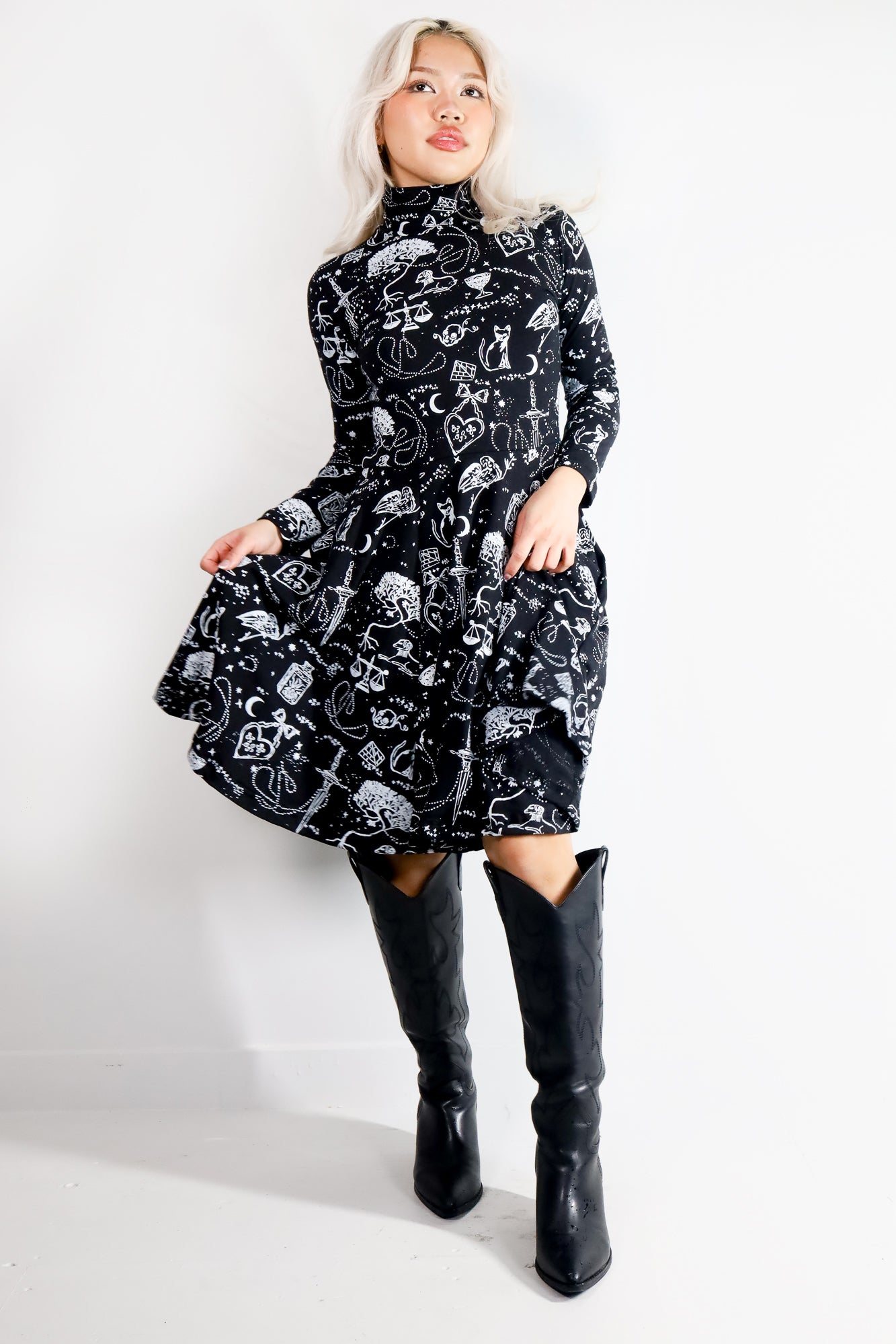 Spellbound Turtleneck Twirl Dress - Thief and Bandit