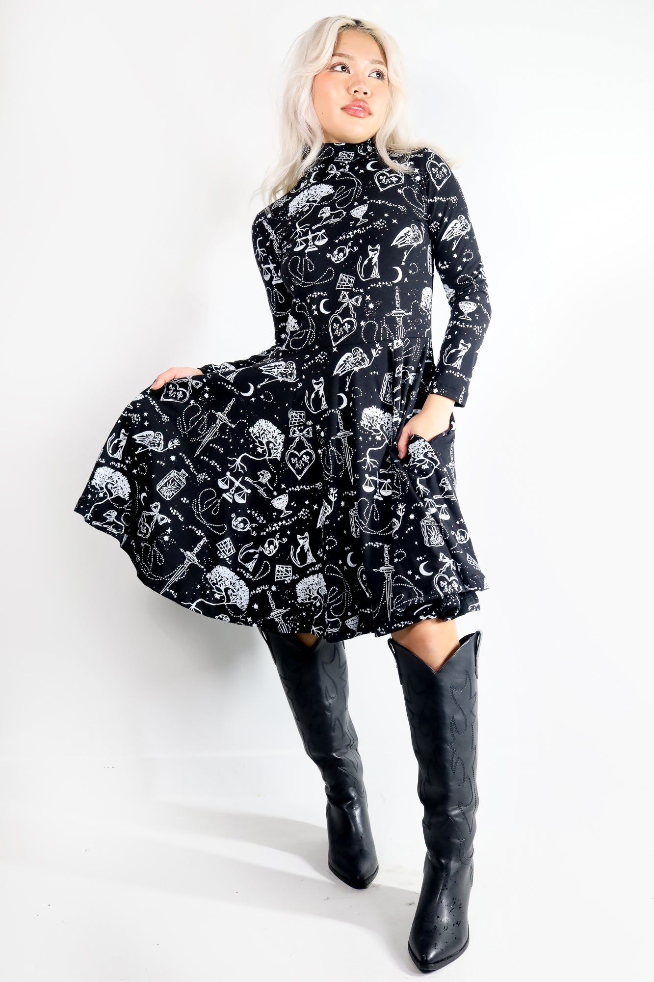 Spellbound Turtleneck Twirl Dress - Thief and Bandit