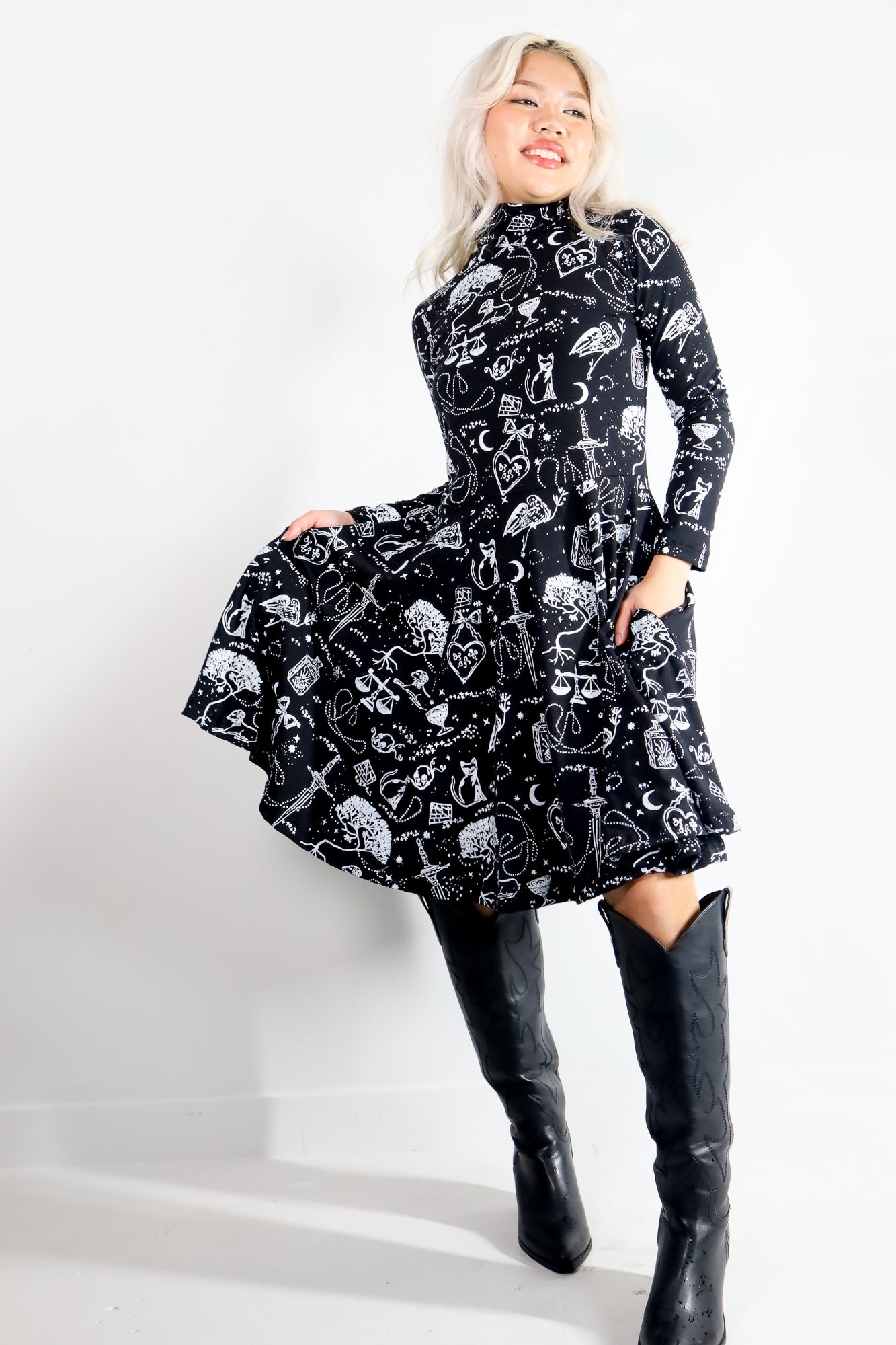 Spellbound Turtleneck Twirl Dress - Thief and Bandit