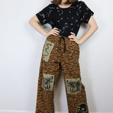 'Tiger Stripe' Patchwork Crêpe Pants