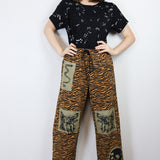'Wild Wild Life' Patchwork Crepe Pants (Sizes 1 & 2)