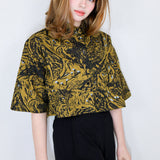 Ochre 'Night Watch' Twill Boxy Button-Up