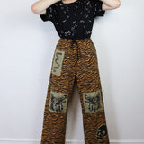 'Tiger Stripe' Patchwork Crêpe Pants