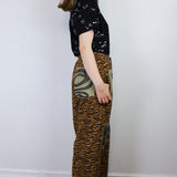 'Tiger Stripe' Patchwork Crêpe Pants