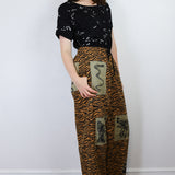 'Tiger Stripe' Patchwork Crêpe Pants