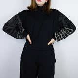 Black & Brown Patchwork Boxy Long Sleeve (Sizes 1 & 3)