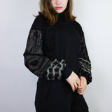 Black & Brown Patchwork Boxy Long Sleeve (Sizes 1 & 3)