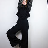 Black & Brown Patchwork Boxy Long Sleeve (Sizes 1 & 3)