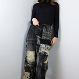 'Unknown' Patchwork Crepe Pants (Size 1)
