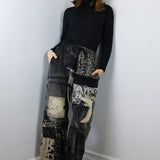 'Unknown' Patchwork Crepe Pants (Size 1)