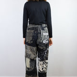 'Unknown' Patchwork Crepe Pants (Size 1)