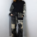 'Unknown' Patchwork Crepe Pants (Size 1)