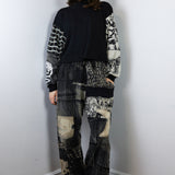 'Unknown' Patchwork Crepe Pants (Size 1)