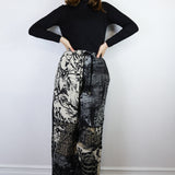 'Inky' Patchwork Crepe Pants (Size 2)