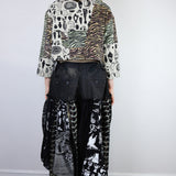 Adjustable Denim Patchwork Skirt (31.5" to 37" Waist)