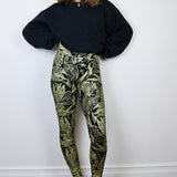 Gold on Black "Birds of Prey: Vol. 2" Leggings (Medium)