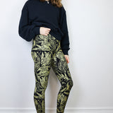 'Birds of Prey' Leggings in Gold on Black