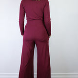 Cranberry High Waisted Wide Leg Pants