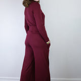 Cranberry High Waisted Wide Leg Pants