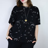White on Black 'Starlight' Loose Tee