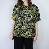 Gold on Black 'Shroomed' Loose Tee