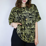 Gold on Black 'Shroomed' Loose Tee